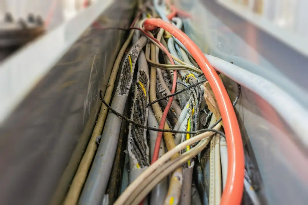 uszkodzone kable w instalacji elektrycznej